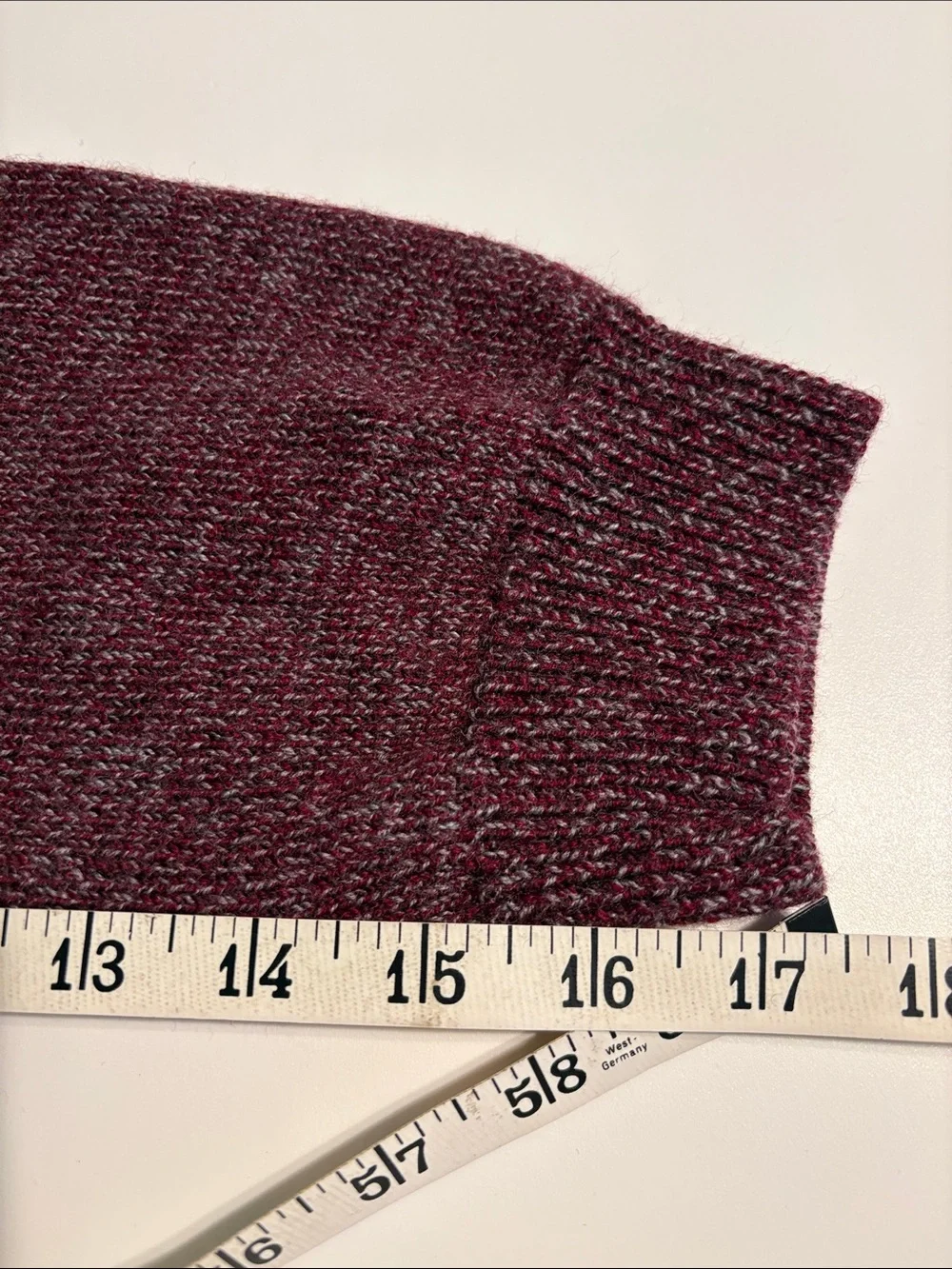 Vintage J. Crew Men’s Marled Wine Crewneck Sweater merino wool size XL red 90’s